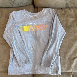 Nascar Kids Long Sleeve Tee - Blue with Orange Accents